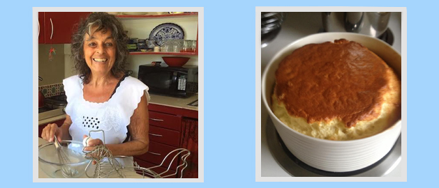 Karina making cheese souffle in Sayulita